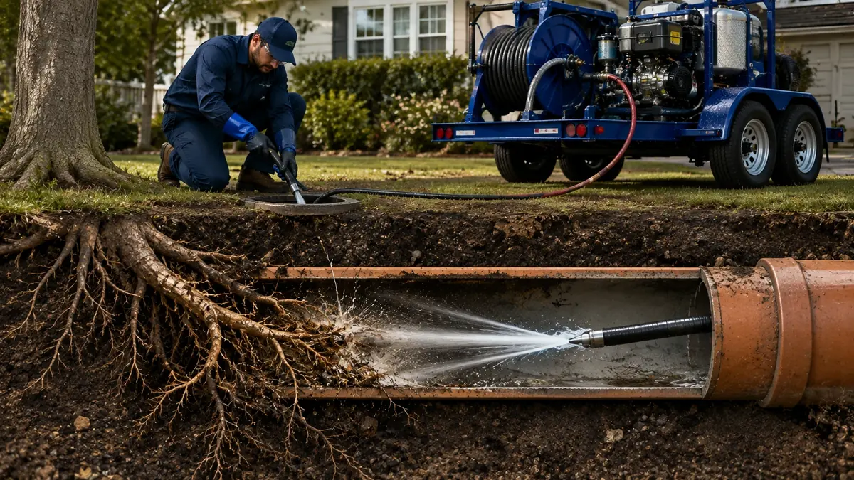 Tree Root Removal with Hydro Jetting in El Cerrito